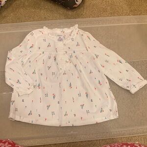 Carter's White Kids Blouse with Colorful Print